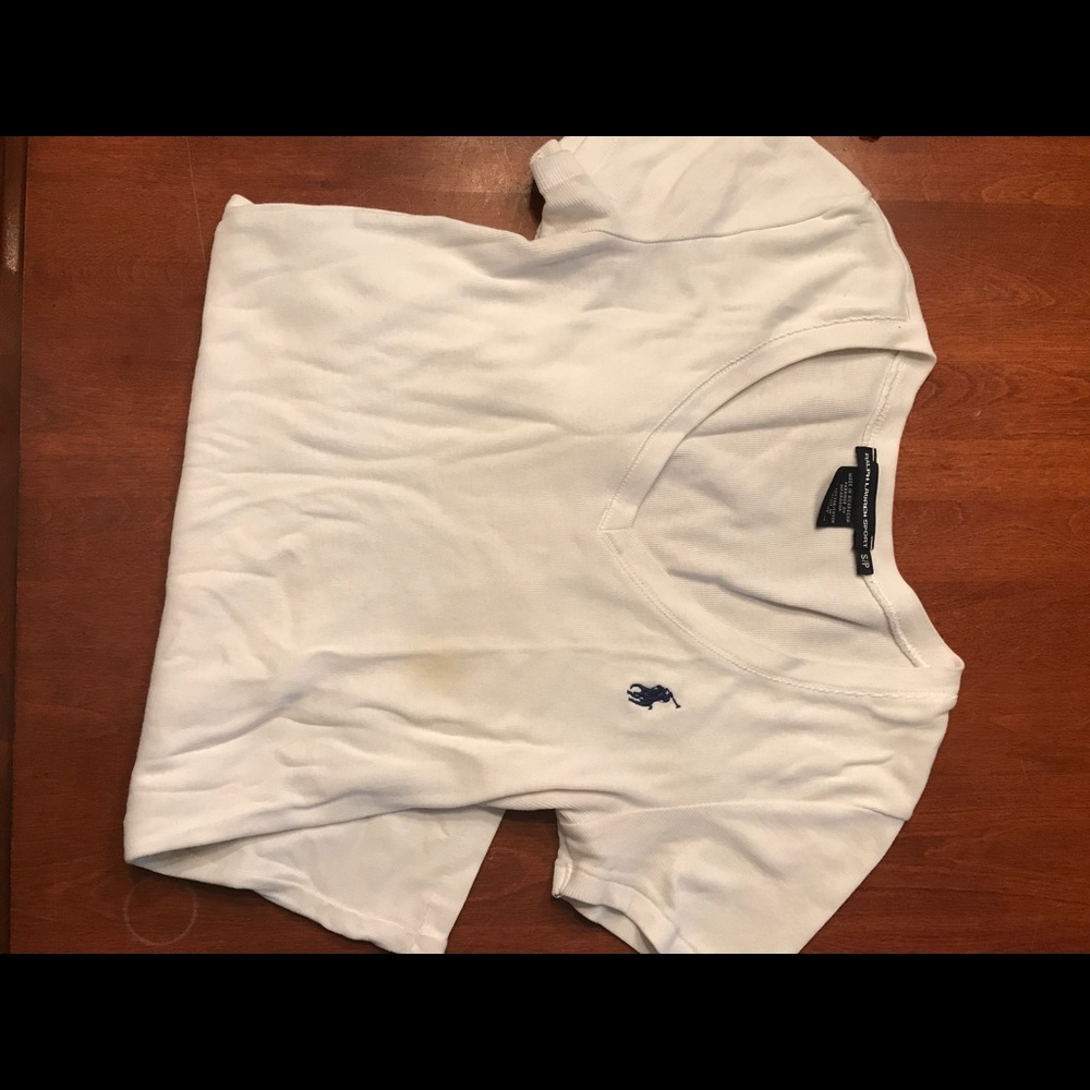 White V-Neck Polo